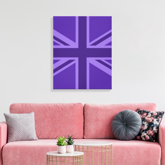 Paars Accent Union Jack Decor Canvas Afdruk (Insitu (Woonkamer))
