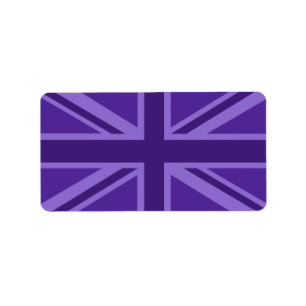 Paars Accent Union Jack Decor Etiket
