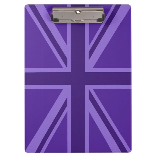 Paars Accent Union Jack Decor Klembord (Voorkant)