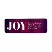 Paars adres label kerstfeestdag (Voorkant)