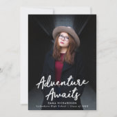 Paars | Adventure Awaits Photo Afstuderen Aankondiging (Voorkant)