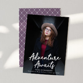 Paars | Adventure Awaits Photo Afstuderen Aankondiging