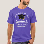 Paars Afgestudeerde Middelbare School Maatwerk Afs T-shirt (Voorkant)