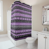 Paars Afrikaans etnisch schoengordijn Douchegordijn (In situ)