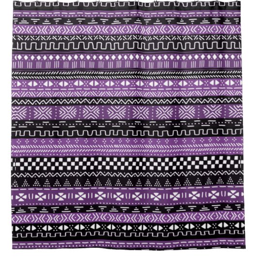 Paars Afrikaans etnisch schoengordijn Douchegordijn (Voorkant)