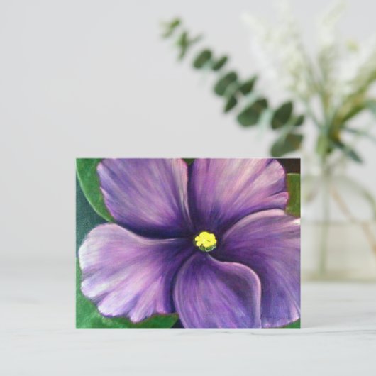 Paars Afrikaans Violet Briefkaart (Staand voorkant)