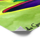 Paars-Afrikaanse dagbloem waterverf kunst Poster (Hoek)