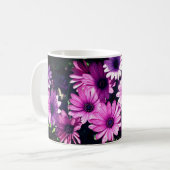 Paars-Afrikaanse Daisy Flowers gepersonaliseerd Koffiemok (Voorkant links)