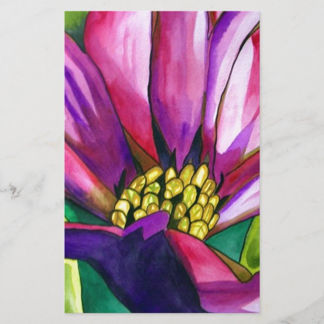 Paars-Afrikaanse Daisy waterverf (Voorkant)