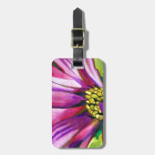 Paars-Afrikaanse Daisy waterverf Bagagelabel (Voorkant verticaal)