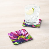 Paars-Afrikaanse Daisy waterverf Bier Onderzetter (Rechterzijde)