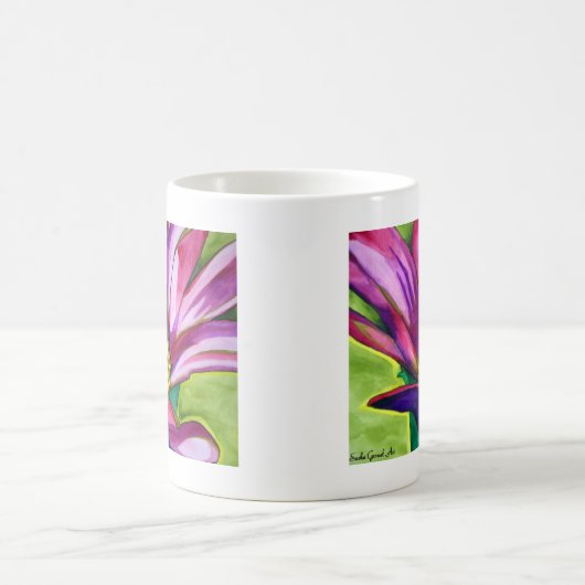 Paars-Afrikaanse Daisy waterverf Koffiemok (Center)