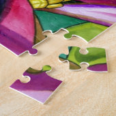 Paars-Afrikaanse Daisy waterverf Legpuzzel (Zijkant)