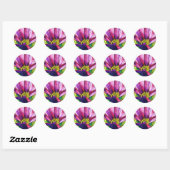 Paars-Afrikaanse Daisy waterverf Ronde Sticker (Vel)