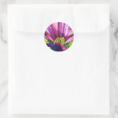 Paars-Afrikaanse Daisy waterverf Ronde Sticker (Tas)