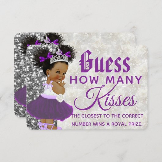 Paars-Afrikaanse prinses| Raad eens hoeveel spel Informatiekaartje (Voorkant / Achterkant)