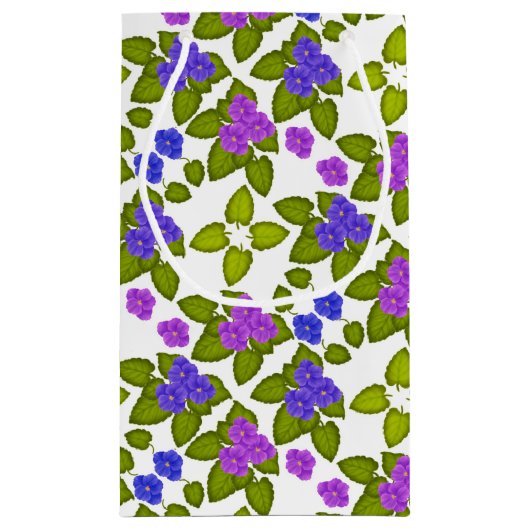 Paars Afrikaanse Violet Flowers Gift Bag Klein Cadeauzakje (Achterkant)