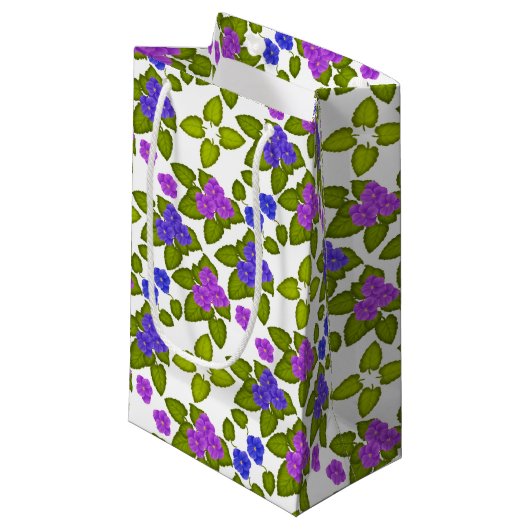 Paars Afrikaanse Violet Flowers Gift Bag Klein Cadeauzakje (Voorkant Gekanteld)