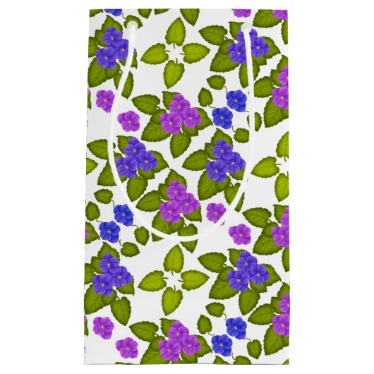 Paars Afrikaanse Violet Flowers Gift Bag Klein Cadeauzakje (Voorkant)