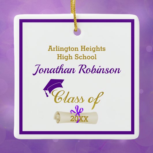 Paars Afstudeerder Pet en diplomatiek Ornament