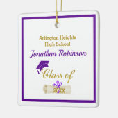 Paars Afstudeerder Pet en diplomatiek Ornament (Links)