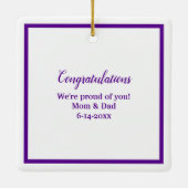 Paars Afstudeerder Pet en diplomatiek Ornament (Achterkant)