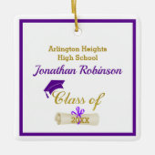 Paars Afstudeerder Pet en diplomatiek Ornament (Voorkant)