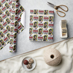 Paars Afstudeerfoto Klas van 2026 Cadeaupapier