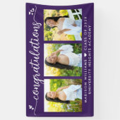 Paars Afstuderen 3 Foto Modern Calligrafie Harart. Spandoek (Verticaal)