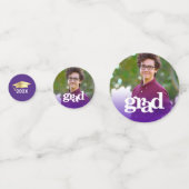 Paars afstuderen 3 foto moderne vetgedrukte typogr confetti (Achterkanten)