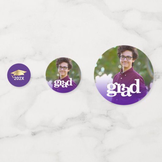 Paars afstuderen 3 foto moderne vetgedrukte typogr confetti (Achterkanten)