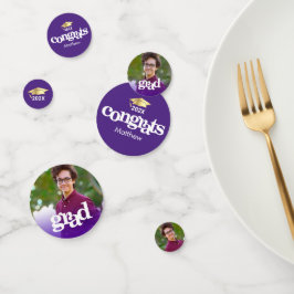 Paars afstuderen 3 foto moderne vetgedrukte typogr confetti