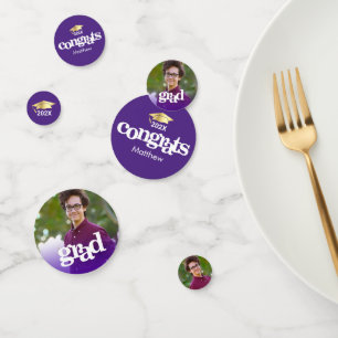 Paars afstuderen 3 foto moderne vetgedrukte typogr confetti