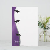 Paars Afstuderen, briefpapier (Staand voorkant)