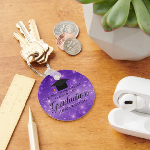 Paars Afstuderen Chic Custom Afstuderen Sleutelhanger