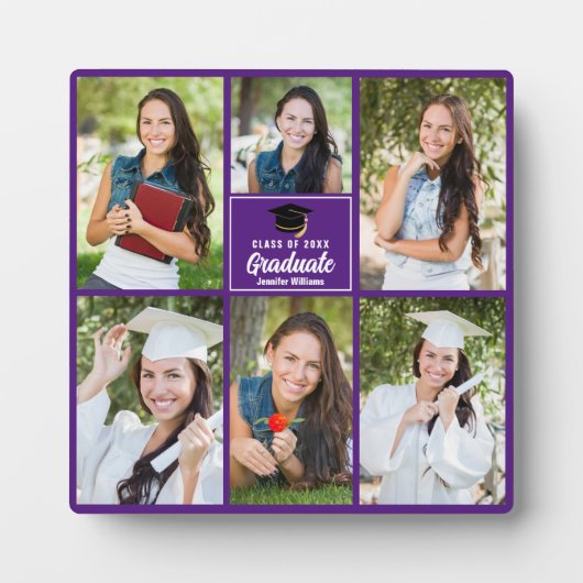 Paars Afstuderen Collage Square Afstuderen 6 Foto Fotoplaat (Voorkant)