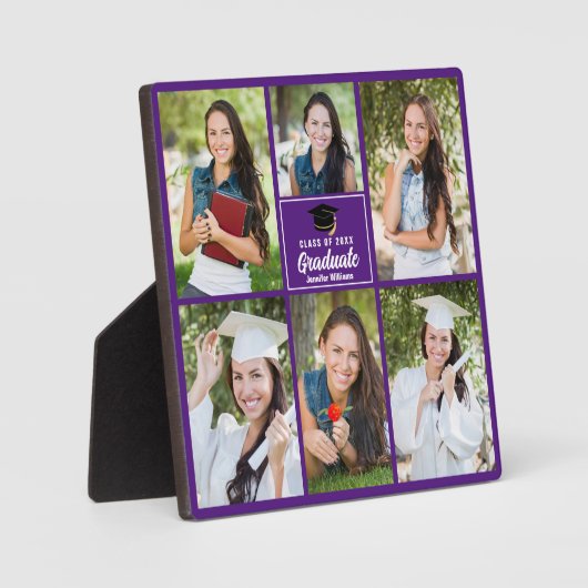 Paars Afstuderen Collage Square Afstuderen 6 Foto Fotoplaat (Voorkant)