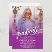 Paars | Afstuderen Foto Afstudeerder Afstuderen Pa Kaart (Voorkant / Achterkant)