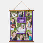 Paars Afstuderen Foto Collage Chic Afstuderen Hangend Wandkleed (Voorkant)