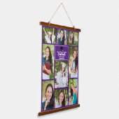 Paars Afstuderen Foto Collage Chic Afstuderen Hangend Wandkleed (Gebogen)