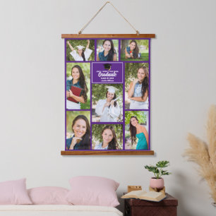 Paars Afstuderen Foto Collage Chic Afstuderen Hangend Wandkleed
