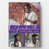 Paars Afstuderen Foto Collage Fotoplaat (voorkant)