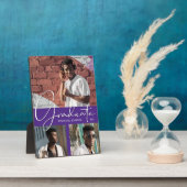 Paars Afstuderen Foto Collage Fotoplaat (Zijkant)