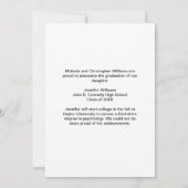 Paars Afstuderen Foto Collage Modern Afstuderen Aankondiging (Achterkant)