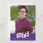 Paars afstuderen foto moderne gedurfde typografie aankondiging (Voorkant)