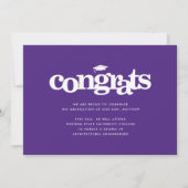 Paars afstuderen foto moderne gedurfde typografie aankondiging (Achterkant)