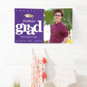 Paars afstuderen fotogoud pet modern vet spandoek (Insitu)