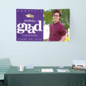Paars afstuderen fotogoud pet modern vet spandoek (Beurs)