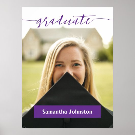 Paars Afstuderen het Moderne Poster van de Foto va (Voorkant)