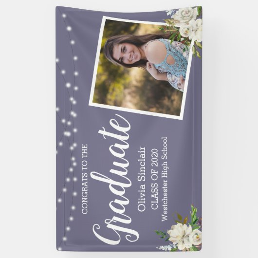 Paars Afstuderen Koord Kantaarns Spandoek (Verticaal)